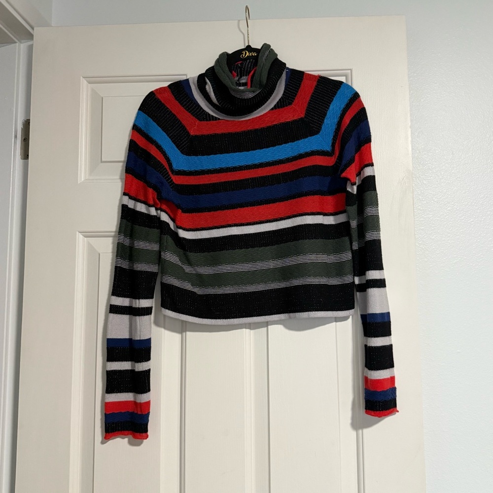 Free People Multicolor Striped Turtleneck Sweater